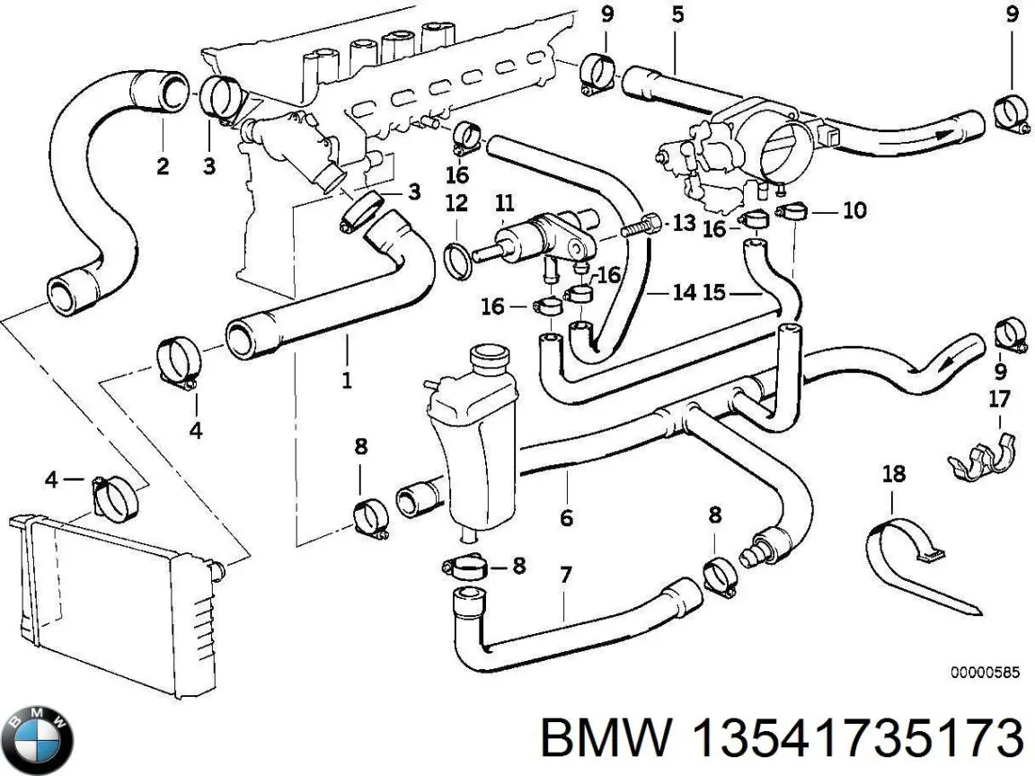 13541735173 BMW шланг/патрубок системи охолодження