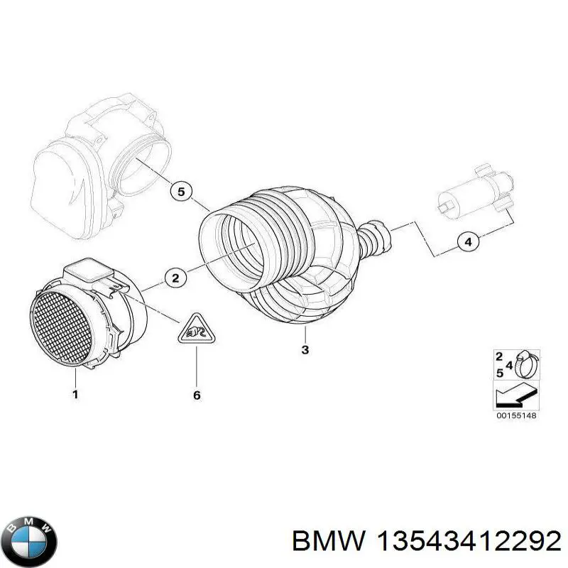 Головний патрубок витратоміра повітря (черепаха) BMW 13543412292 ціна, від 35.54 USD
