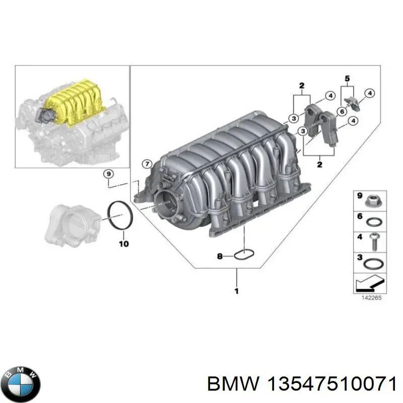 13547510071 BMW Дросільна заслінка в зборі