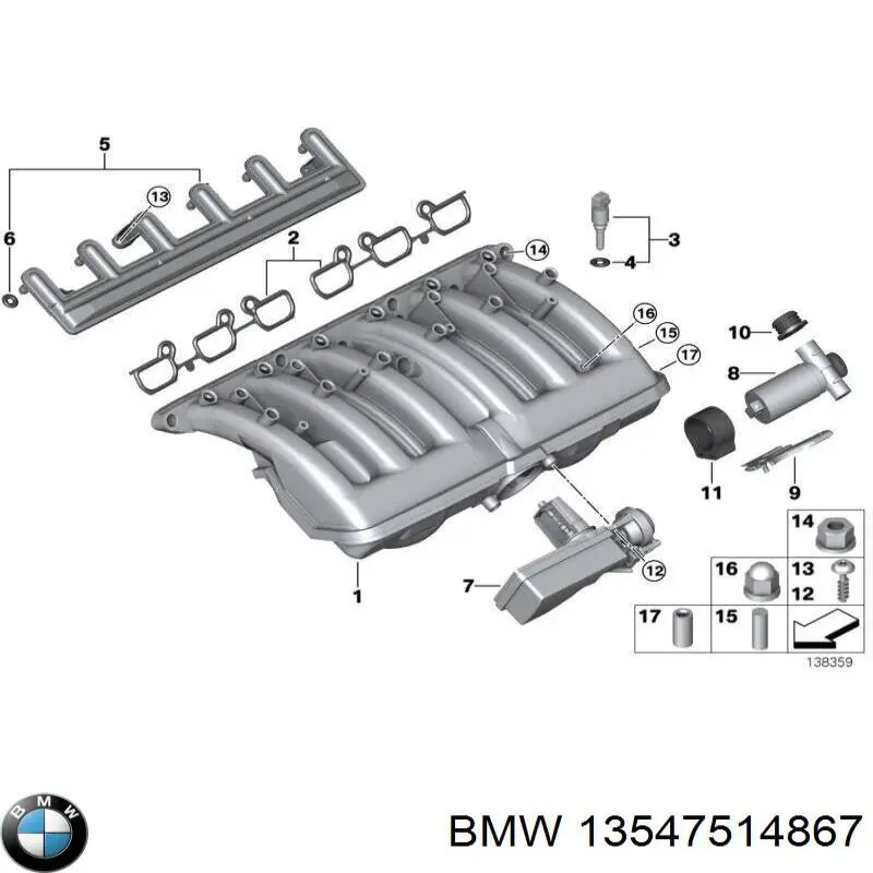 Патрубок витратоміра повітря 13547514867 BMW