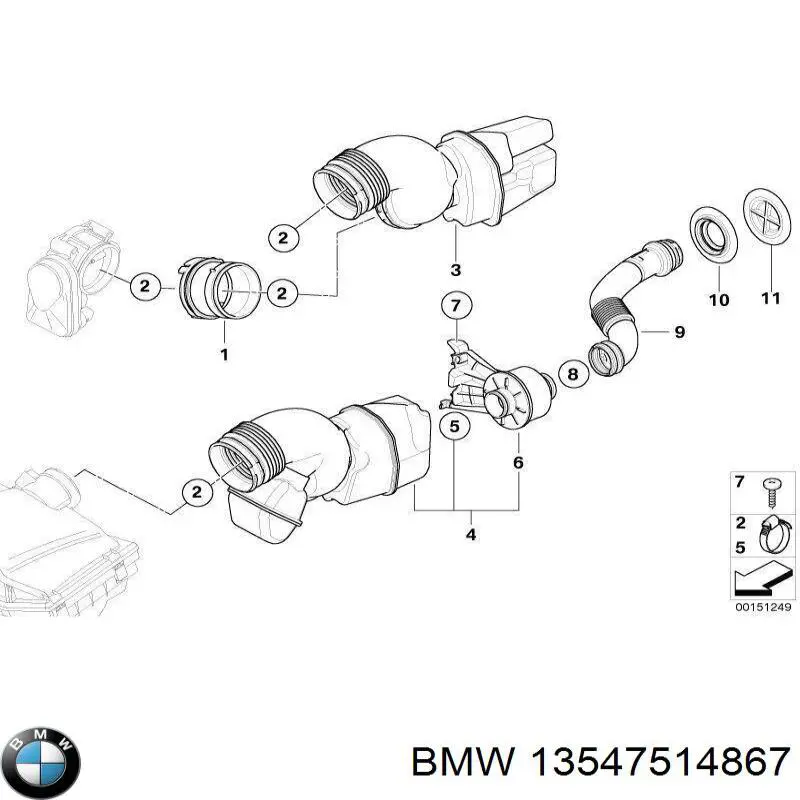 13547514867 BMW Гофра витратоміра повітря