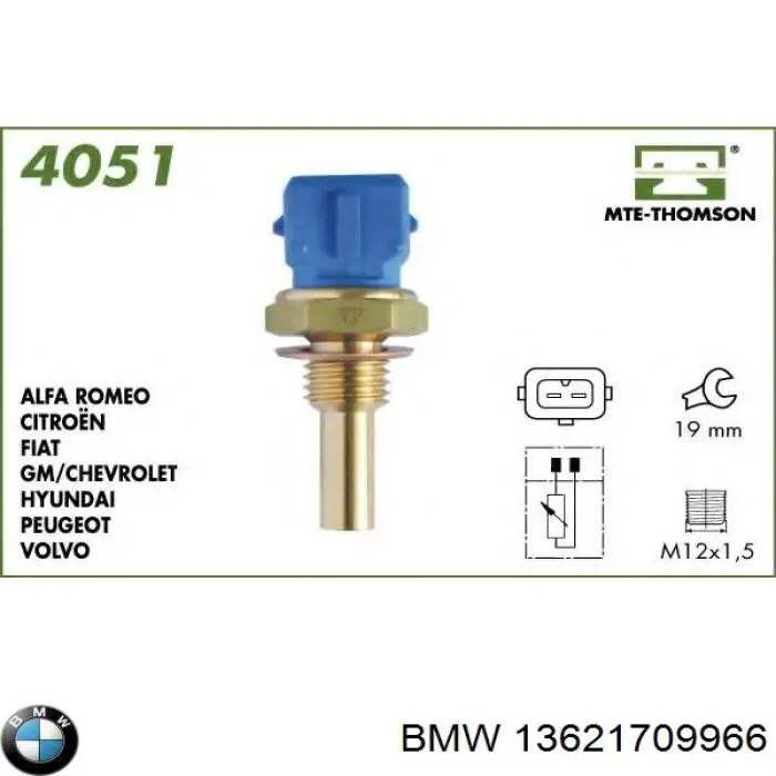 Купити 13621709966 BMW Датчик температури охолоджуючої рідини