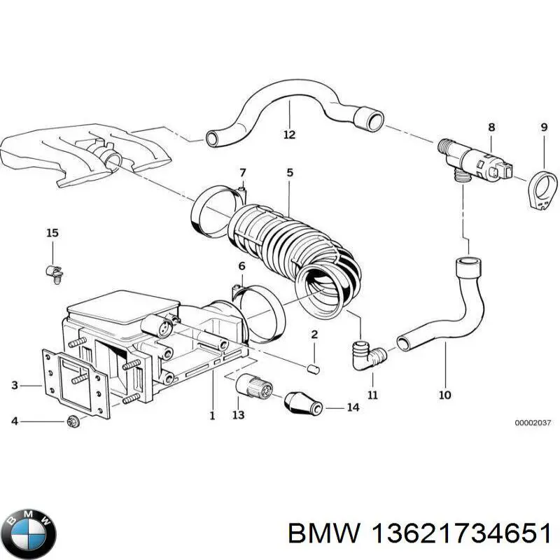 13621734314 BMW датчик потоку (витрати повітря, витратомір MAF - (Mass Airflow))