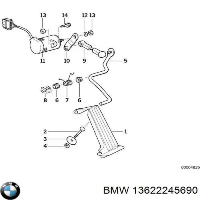 Датчик положення педалі акселератора (газу) BMW 13622245690 ціна, від 5.52 USD