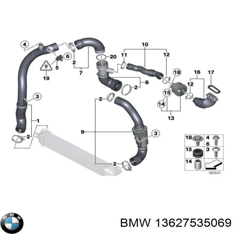 13627535069 BMW датчик тиску у впускному колекторі, map