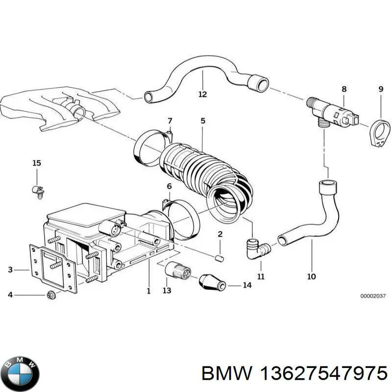 Датчик потоку (витрати) повітря, витратомір MAF - (Mass Airflow) 13627547975 BMW