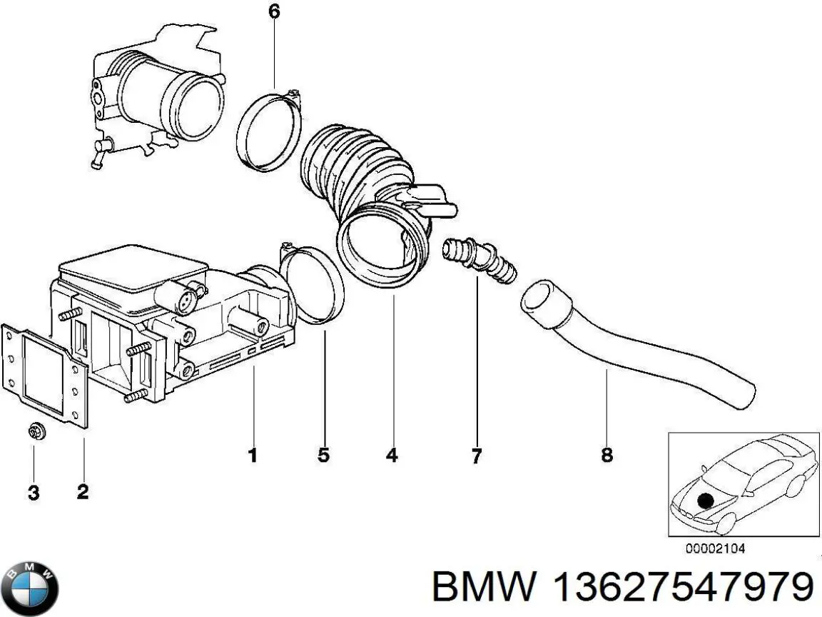 Датчик масової витрати повітря BMW 13627547979 ціна, від 63.33 USD