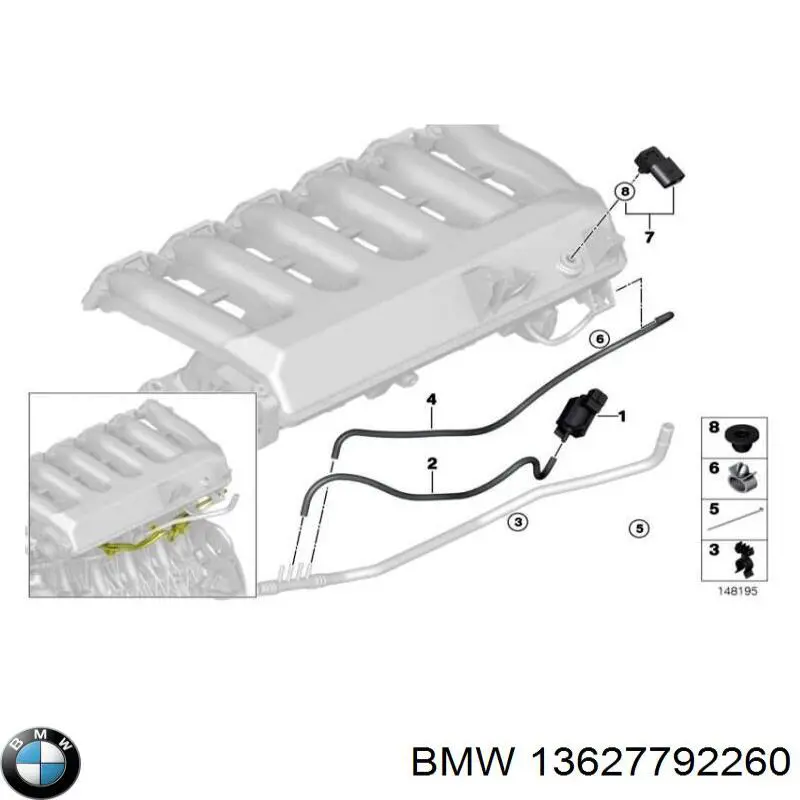 13627792260 BMW датчик тиску у впускному колекторі, map