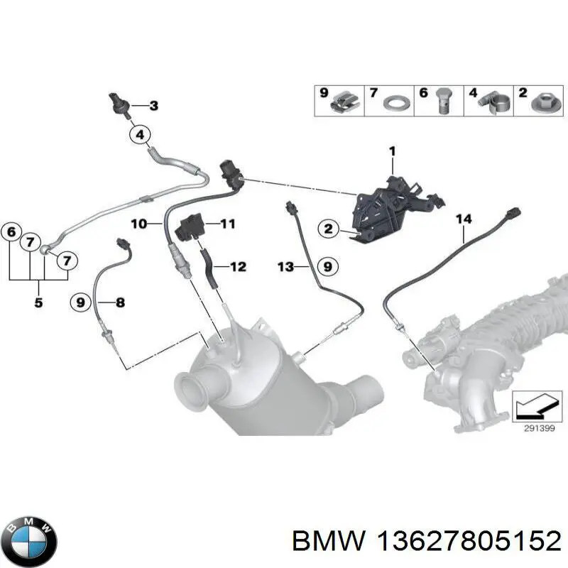 Купити 13627805152 BMW Датчик тиску вихлопних газів
