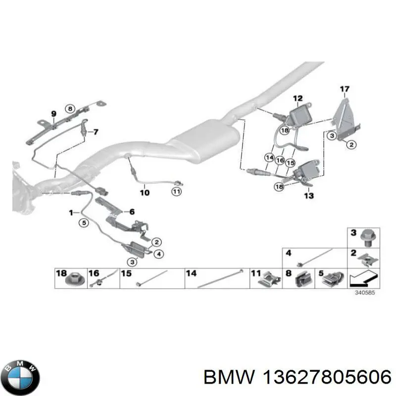 Купити 7805606 BMW Датчик температури відпрацьованих газів (ВГ), після каталізатора
