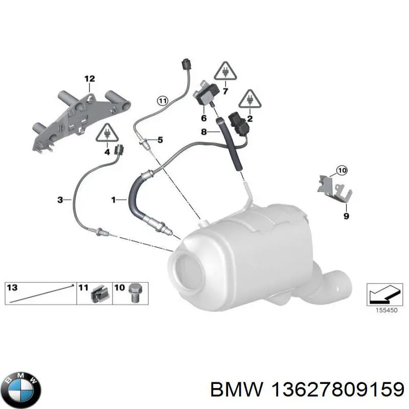 13627809159 BMW Датчик температури відпрацьованих газів (ВГ), до каталізатора