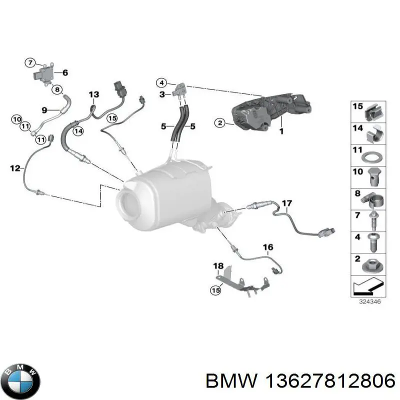 Трубка датчика тиску вихлопних газів на BMW X5 (E70)