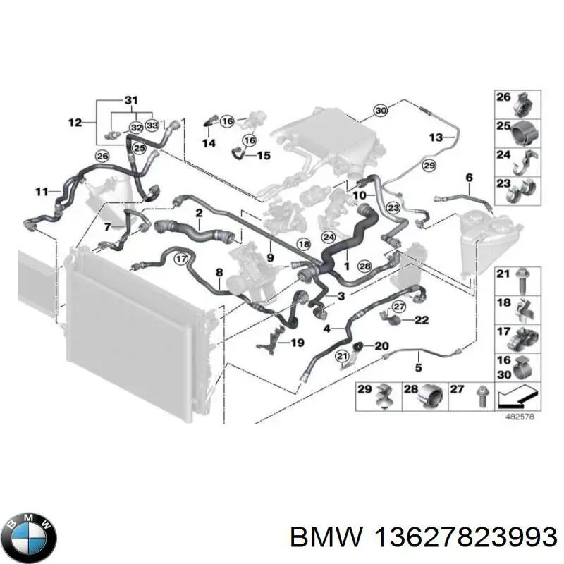 13627823993 BMW датчик температури охолоджуючої рідини
