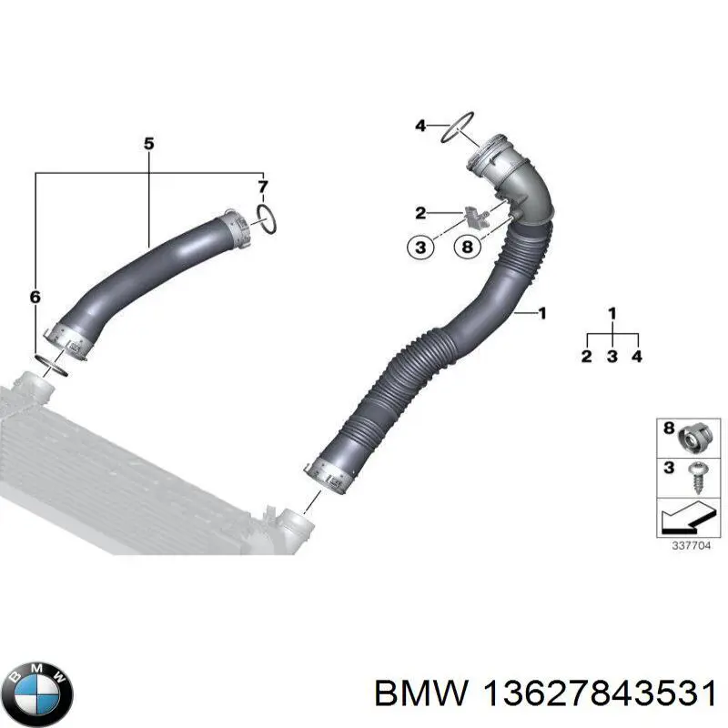 13627843531 BMW датчик тиску наддуву (датчик нагнітання повітря в турбіну)