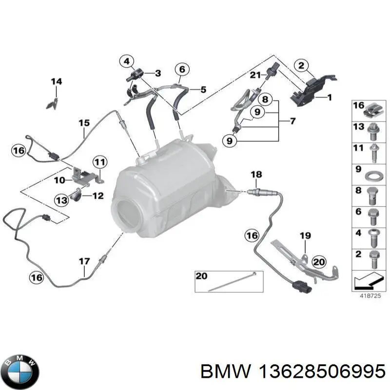 Купити 13628506995 BMW Датчик температури відпрацьованих газів (ВГ), до каталізатора
