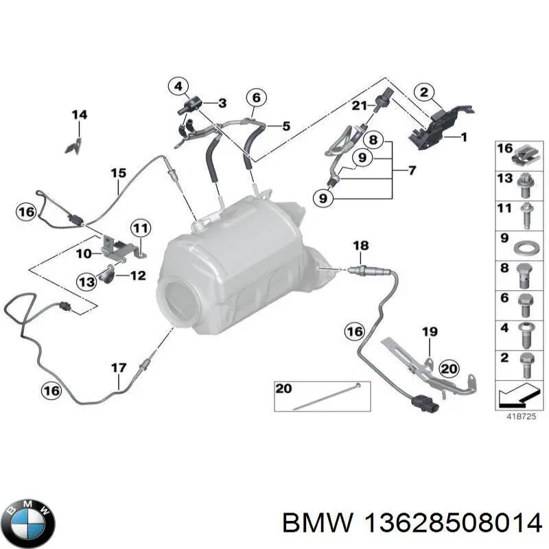Купити 13628508014 BMW Датчик температури відпрацьованих газів (ВГ), до каталізатора