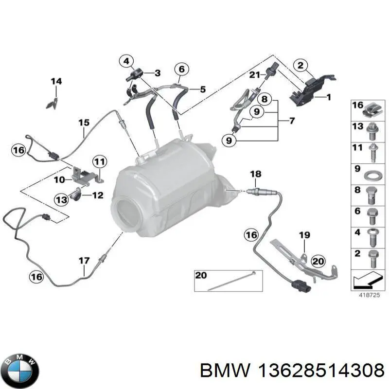 Датчик температури відпрацьованих газів (ВГ), до каталізатора BMW 13628514308 ціна, від 65.10 USD