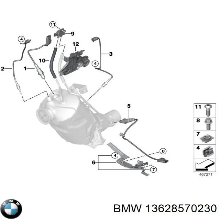 Купити 13628570230 BMW Лямбдазонд, датчик кисню до каталізатора