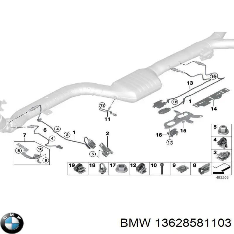 13628581103 BMW Датчик температури відпрацьованих газів (ВГ), після каталізатора