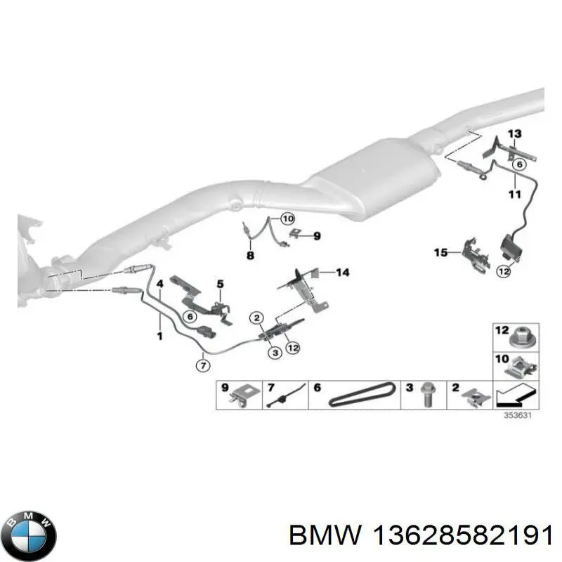 Купити 13628582191 BMW Датчик температури відпрацьованих газів (ВГ), після фільтра сажі
