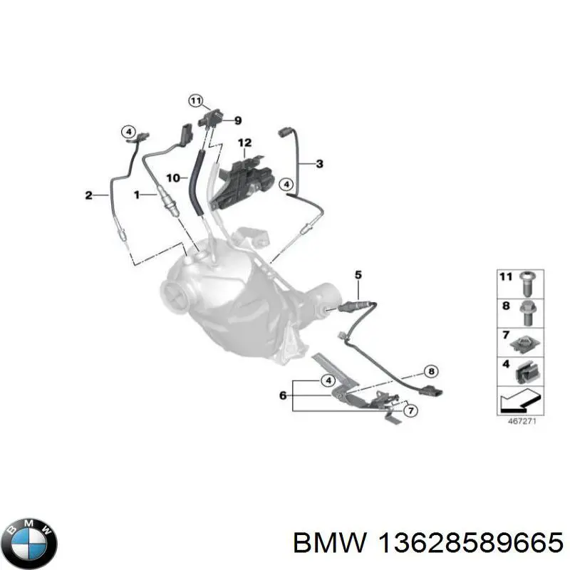 Лямбдазонд, датчик кисню до каталізатора BMW 13628589665 ціна, від 103.87 USD