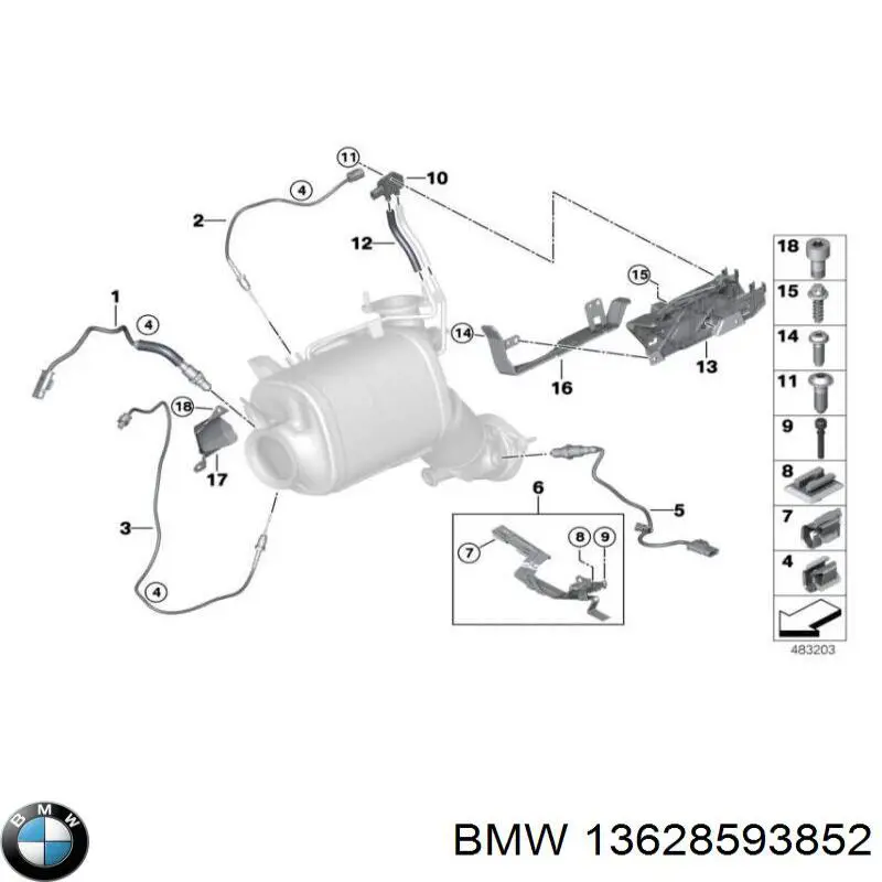 Лямбдазонд, датчик кисню 13628593852 BMW