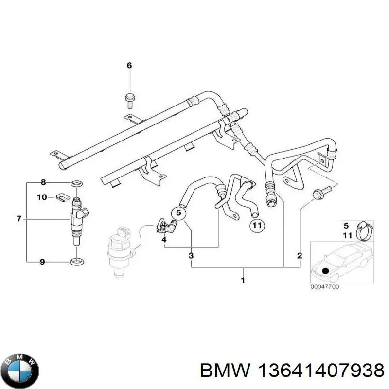 13641407938 BMW Форсунка вприску палива