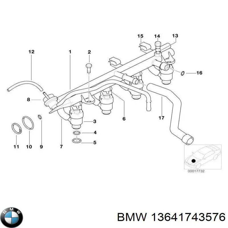 Кільце форсунки інжектора, посадочне на BMW 3 (E36)