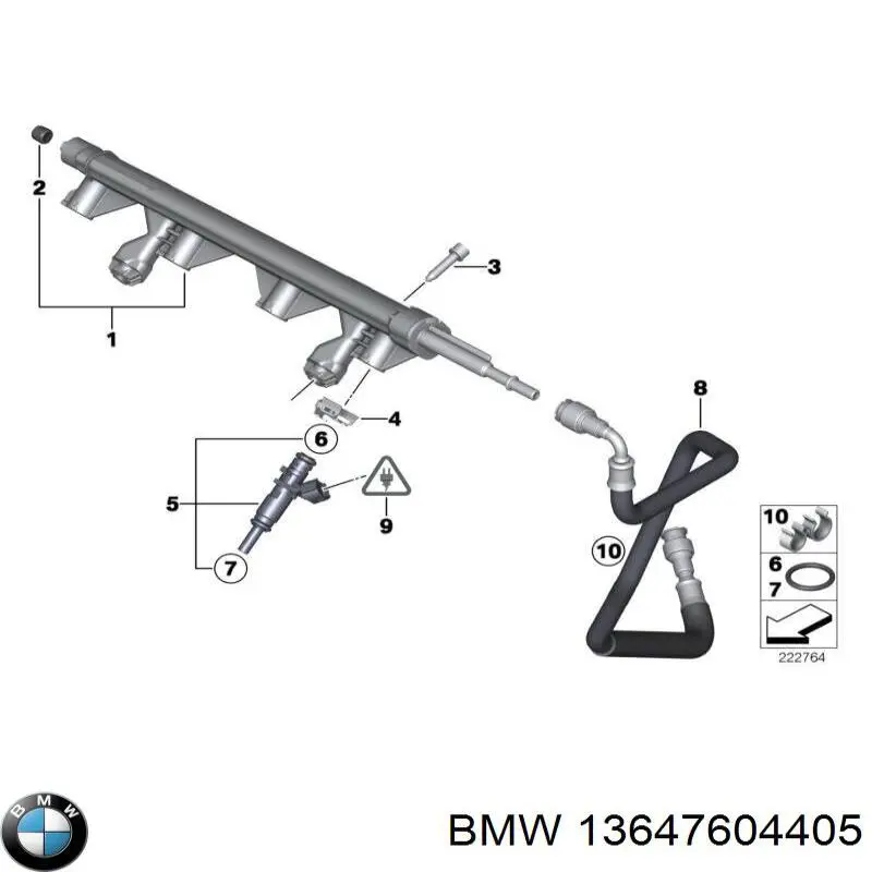 Купити 13647604405 BMW Трубка паливна, від ПНВТ до паливної рейки