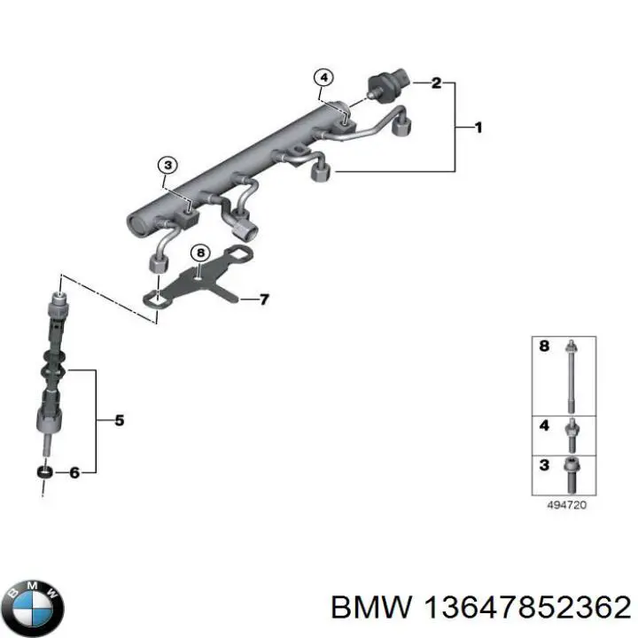 Форсунка вприску палива 13647852362 BMW