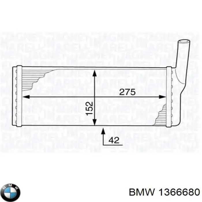 Радіатор пічки (обігрівача) 1366680 BMW