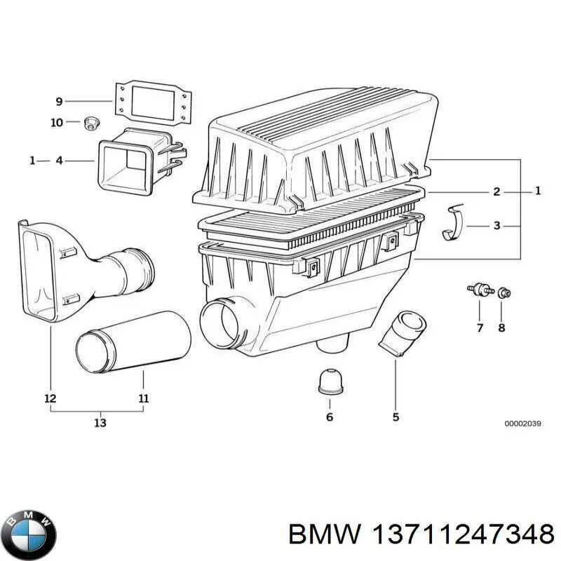 13711247348 BMW корпус повітряного фільтра