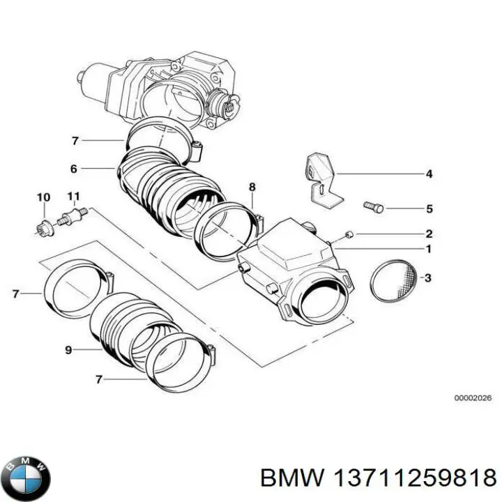 Купити 13711259818 BMW Кріплення глушника заднє