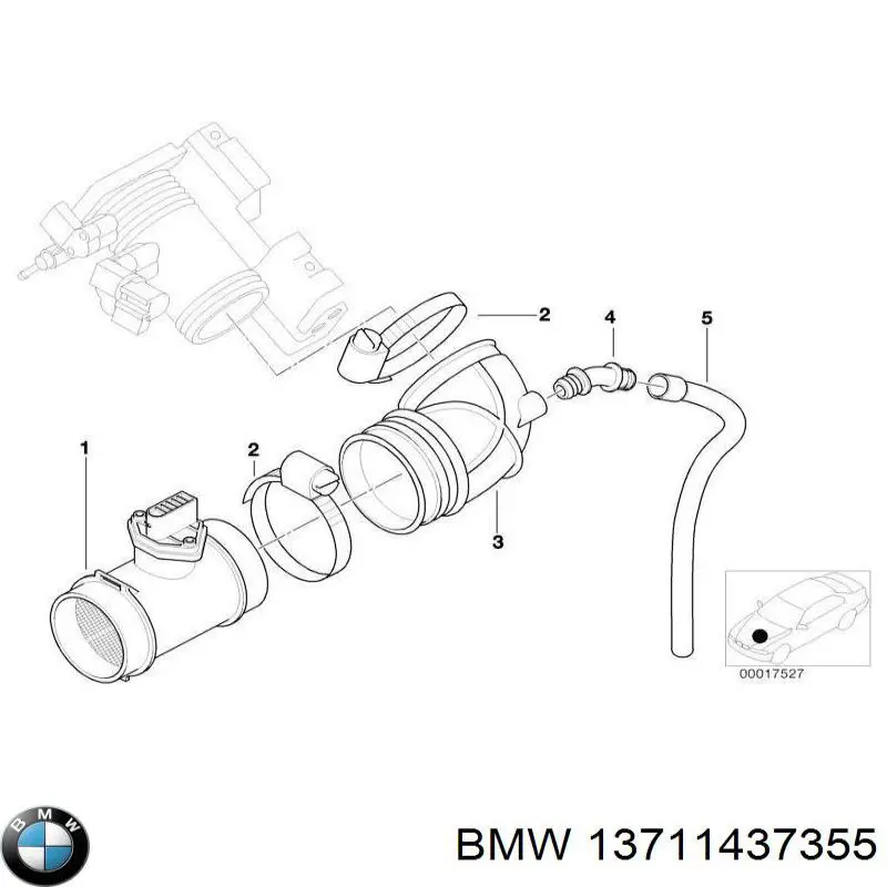 Патрубок повітряний, дросельної заслінки 13711437355 BMW