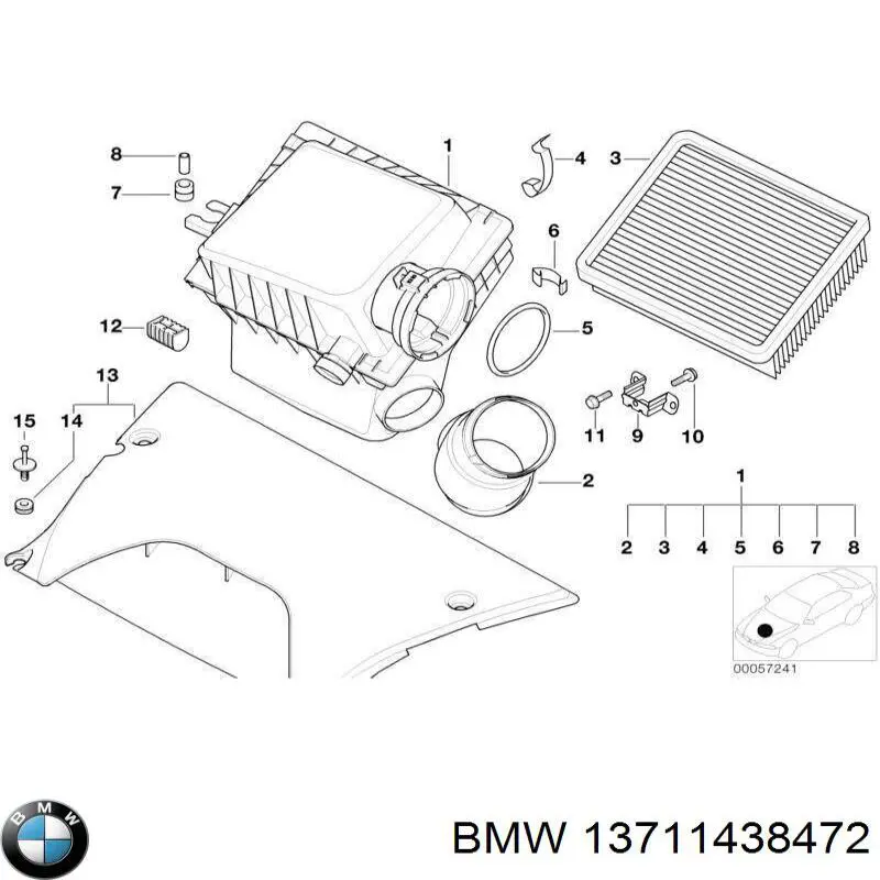 Гофра витратоміра повітря на BMW X5  E53