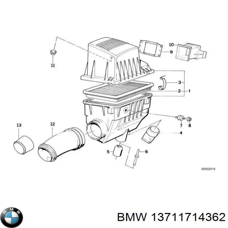 13711714362 BMW Повітрозабірник повітряного фільтра