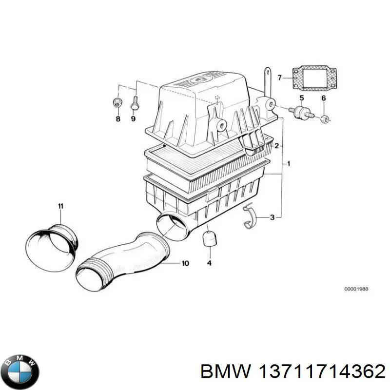 Повітрозабірник повітряного фільтра BMW 13711714362 ціна, від 12.67 USD