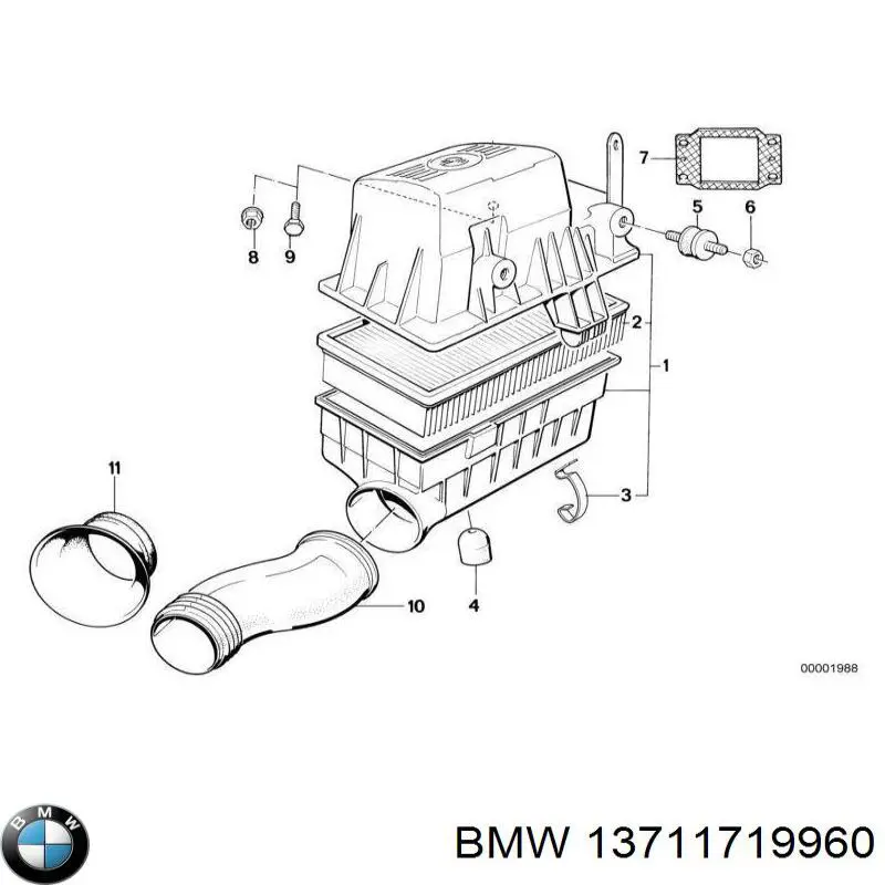 Корпус повітряного фільтра BMW 13711719960 ціна, від 26.61 USD