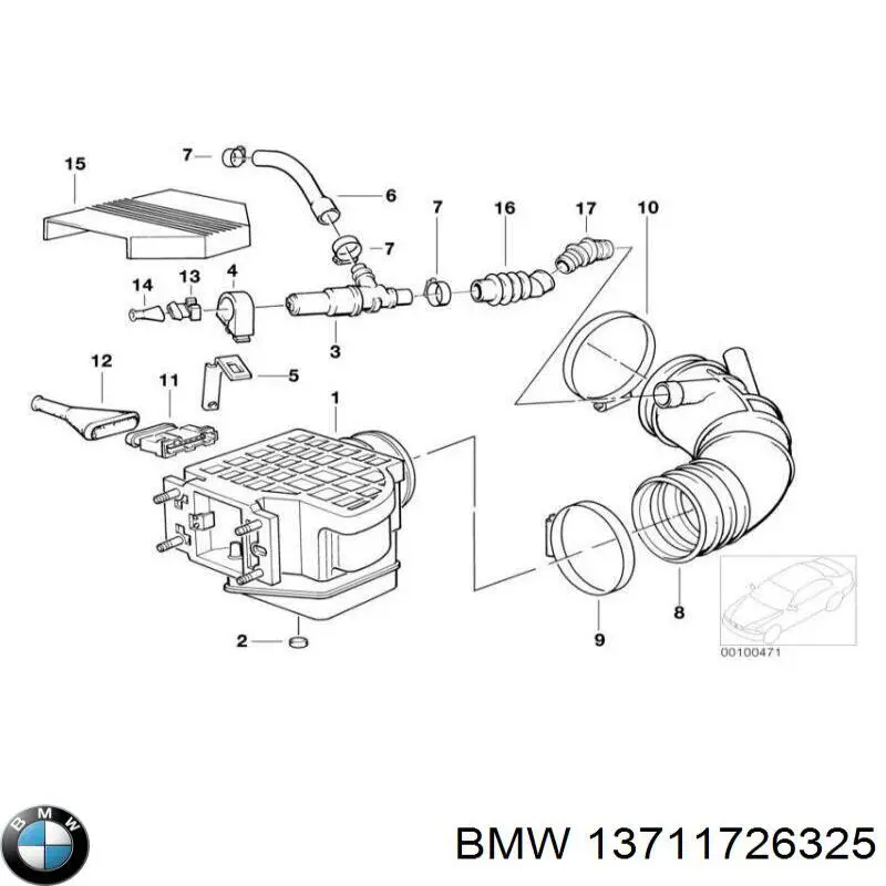 Купити 13711726325 BMW Патрубок витратоміра повітря