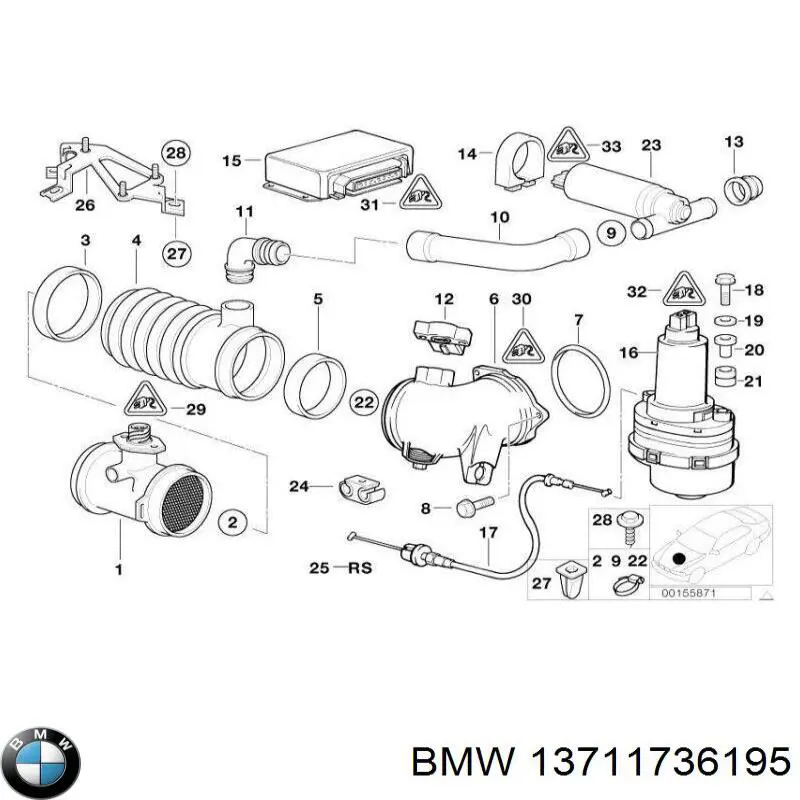 Подушка кріплення глушника 13711736195 BMW