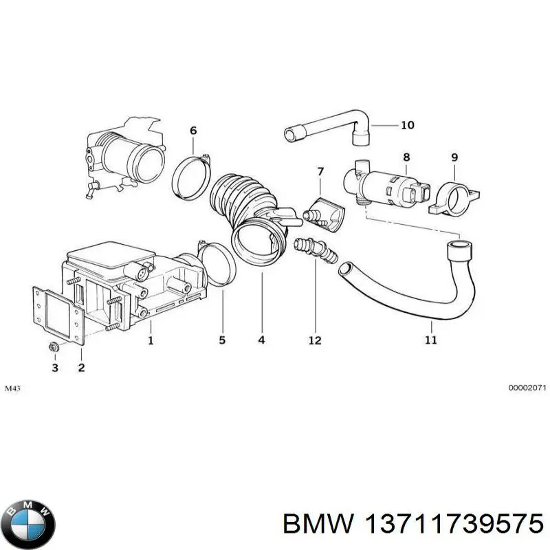 13711739575 BMW патрубок витратоміра повітря