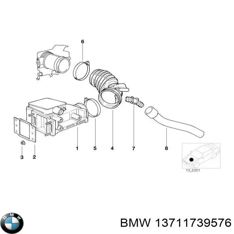 Купити 13711739576 BMW Патрубок витратоміра повітря
