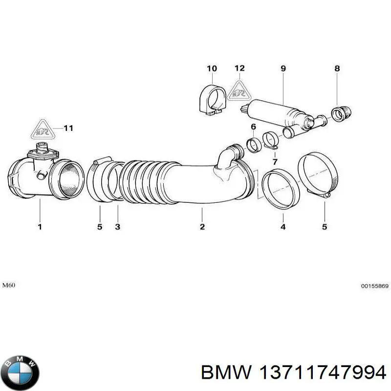 Купити 13711736199 BMW Патрубок витратоміра повітря