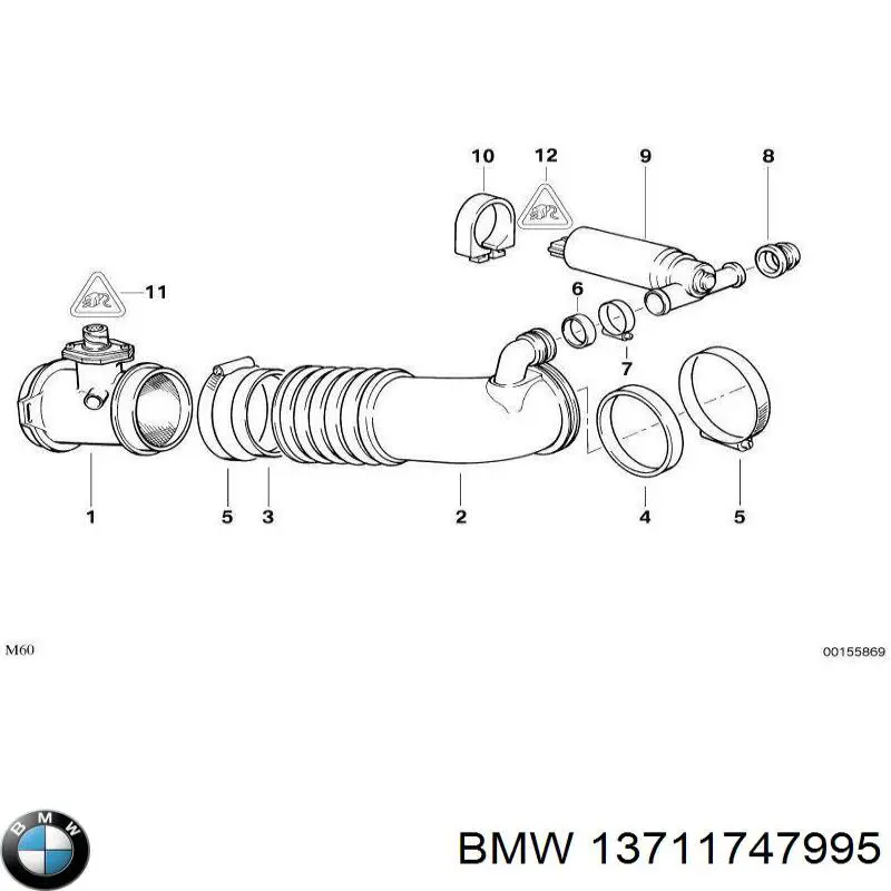 Патрубок витратоміра повітря 13711747995 BMW