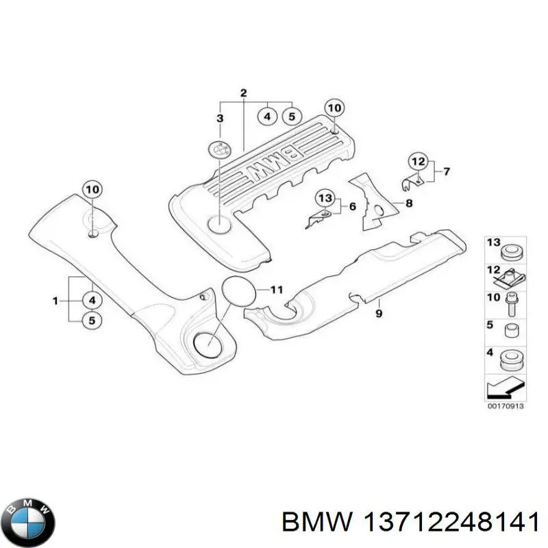 Фірмовий значок капота BMW 13712248141 ціна, від 51.73 USD