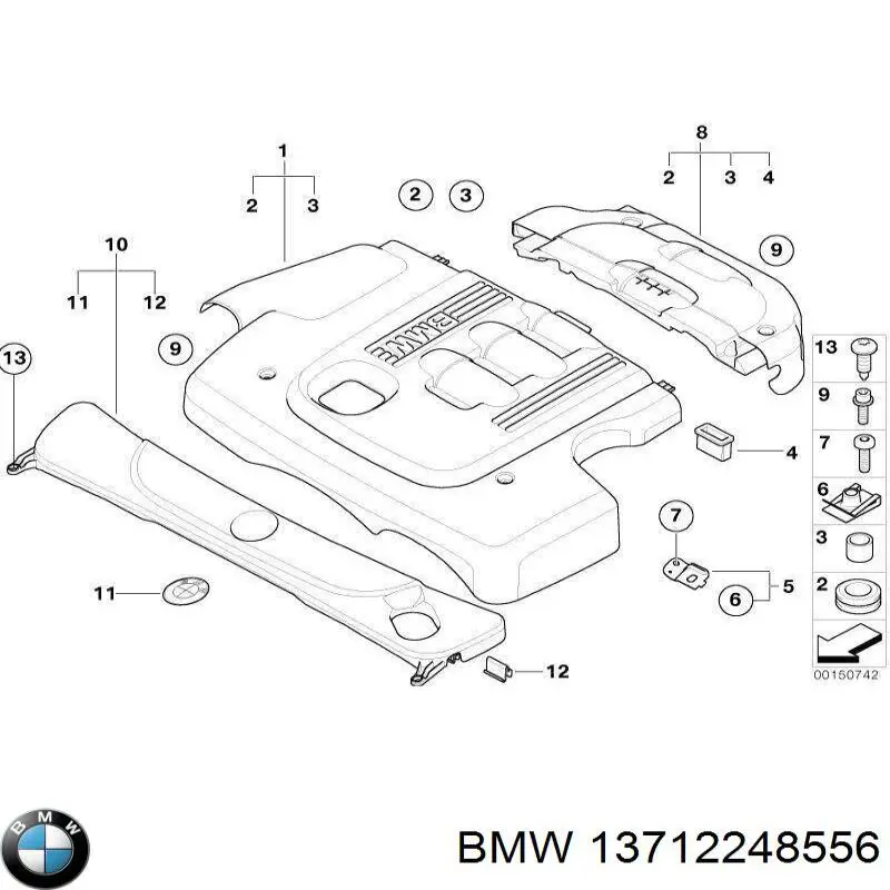 13712248556 BMW Прокладка кронштейна маслянного фільтра
