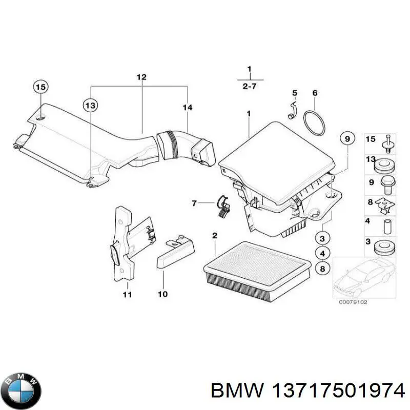 13717501974 BMW Повітрозабірник повітряного фільтра