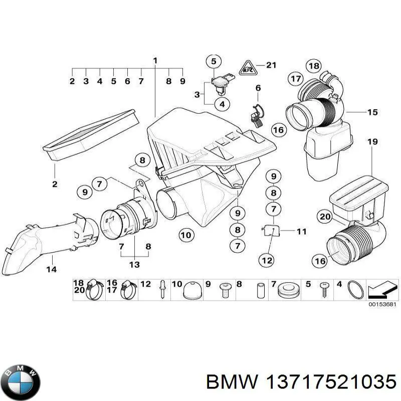 13717521035 BMW Гофра витратоміра повітря