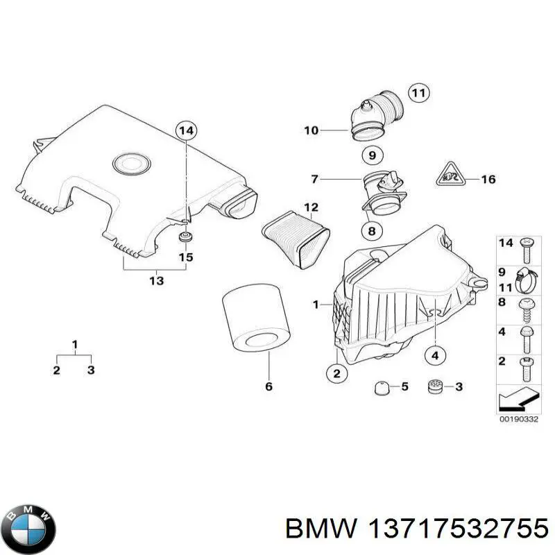 Головний патрубок витратоміра повітря (черепаха) BMW 3 седан (E90) (2004 - 2013) ціна, від 10.14 USD