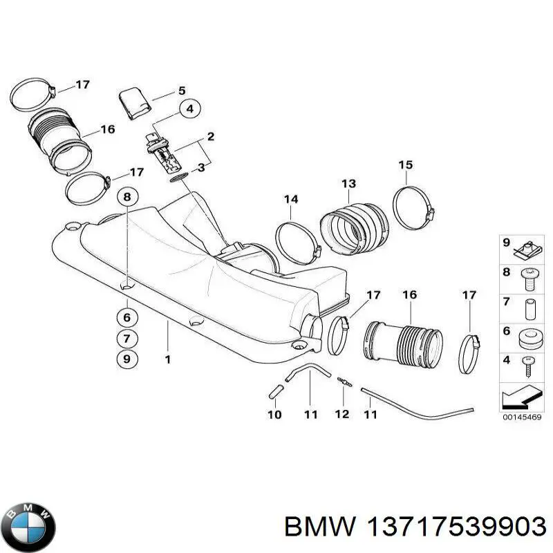 Купити 13717539903 BMW Подушка корпусу повітряного фільтра